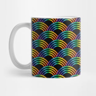 Rainbow Japanese Seigaiha Wave Pattern Mug